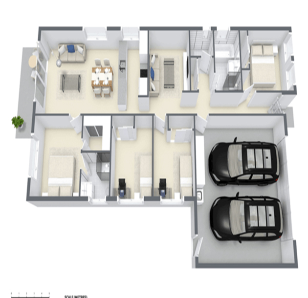 <span>Modern and</span> square house